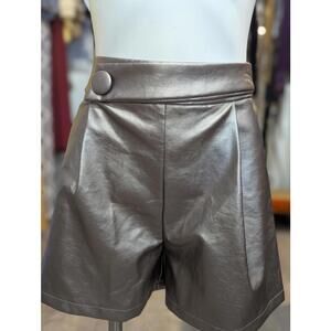 Faux Leather Highwaist Casual Shorts